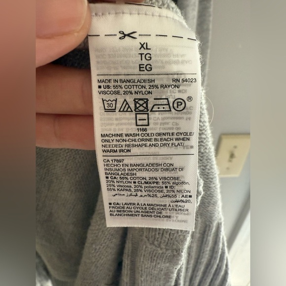 Old Navy Open Front Long Knit Cardigan Sweater Woman’s SZ XL Grey Lightweight - Picture 5 of 8